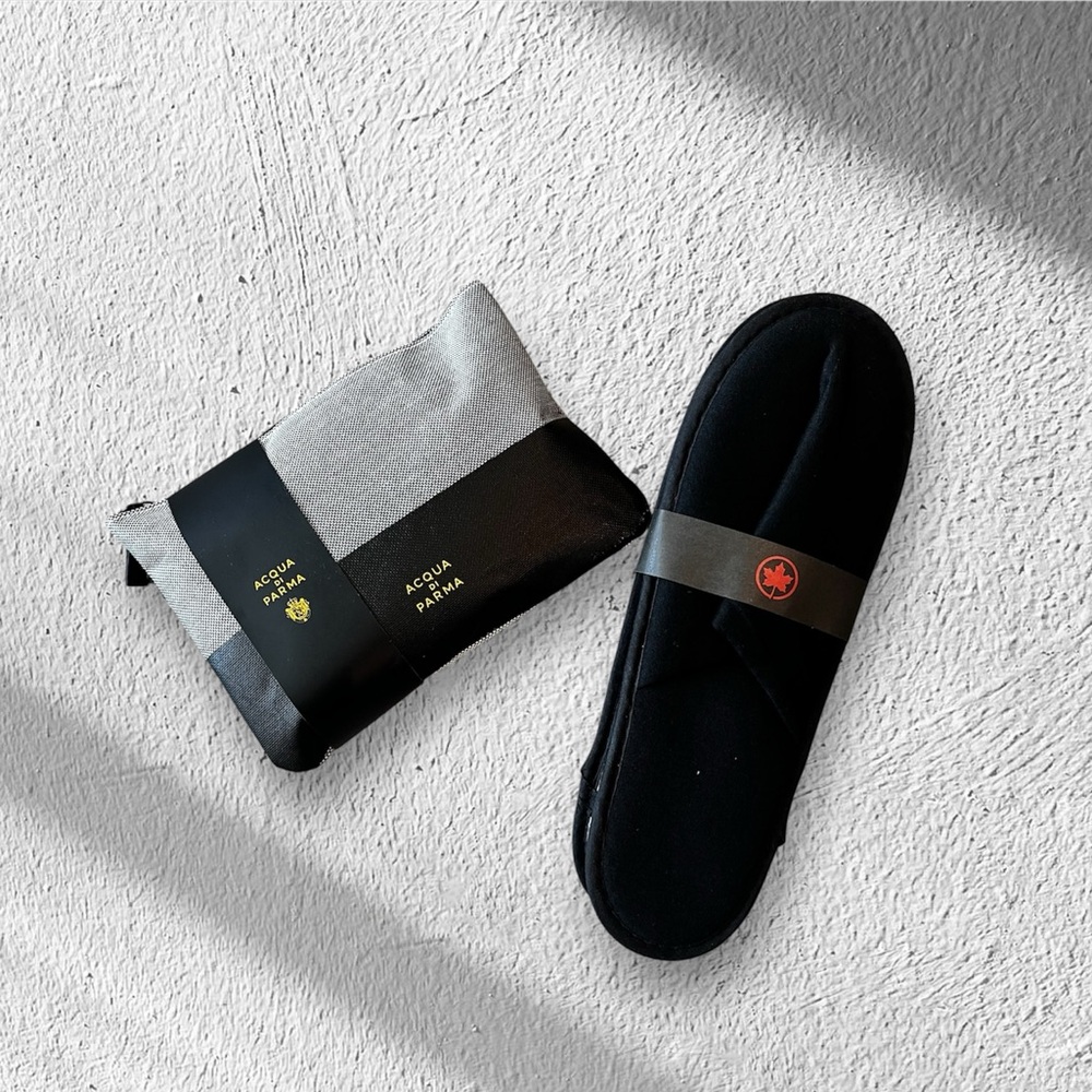 BNWT SET 2: ACQUA DI PARMA TRAVEL ESSENTIALS POUCH AND TRAVEL SLIPPERS